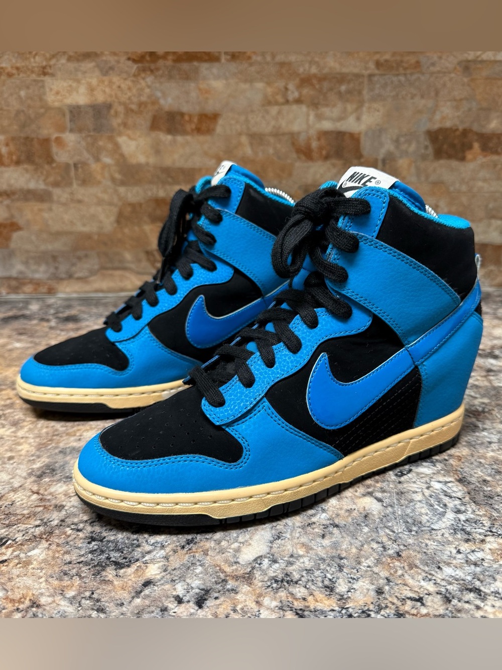 Nike Wmns Dunk Sky High Essential Black Blue Lacquer 644877-009 Size 8